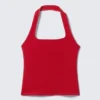 Haltertop mit quadratischem Ausschnitt – Rot Haltertop mit quadratischem Ausschnitt – Rot
