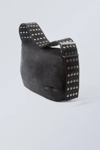 Handtasche mit Ösenriemen – Schwarz