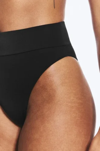 Heat Bikini-Hose mit hoher Taille – Schwarz