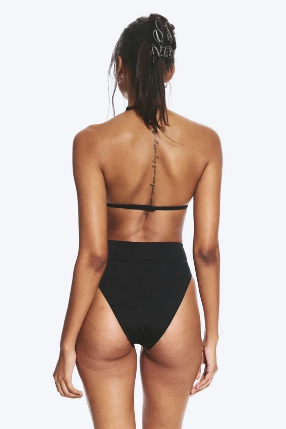 Heat Bikini-Hose mit hoher Taille – Schwarz Heat Bikini-Hose mit hoher Taille – Schwarz