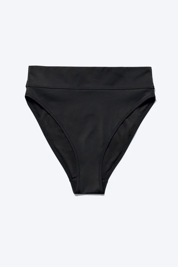 Heat Bikini-Hose mit hoher Taille – Schwarz Heat Bikini-Hose mit hoher Taille – Schwarz