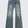 Helix Low-Rise-Jeans mit normalem, ausgestelltem Bein – Arizona Worn – Mittelblau Helix Low-Rise-Jeans mit normalem, ausgestelltem Bein – Arizona Worn – Mittelblau