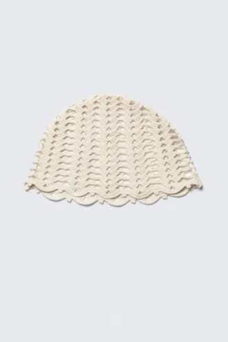 Häkel-Baumwoll-Sturmhaube – Hellbeige