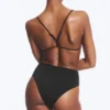 Hoch geschnittene Bikinihose im brasilianischen Stil – Schwarz Hoch geschnittene Bikinihose im brasilianischen Stil – Schwarz