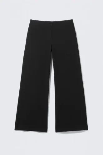 Hose mit abgeschnittenem Bund – Schwarz