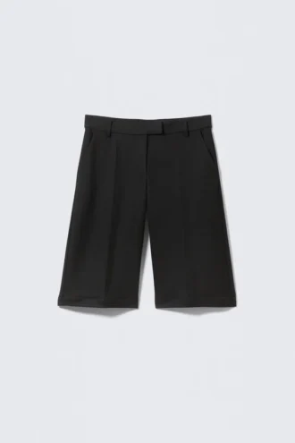 Hose mit abnehmbaren Beinen und tiefem Bund – Schwarz
