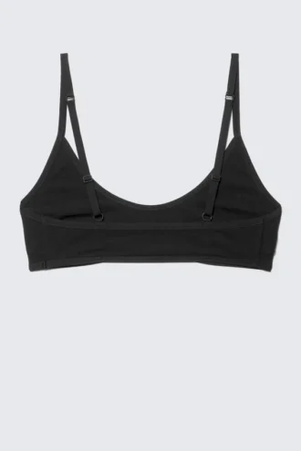 Inez Scooped Baumwoll-Bralette – Schwarz Inez Scooped Baumwoll-Bralette – Schwarz