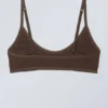 Inez Scooped Cotton Bralette – Dunkelbraun Inez Scooped Cotton Bralette – Dunkelbraun