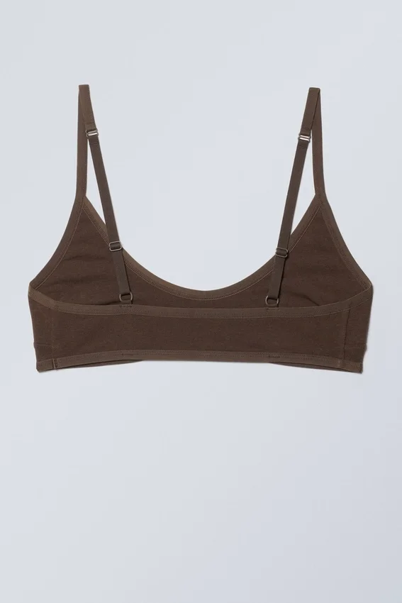 Inez Scooped Cotton Bralette – Dunkelbraun Inez Scooped Cotton Bralette – Dunkelbraun