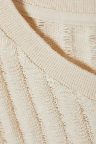 Jacquard-Strick-Tanktop – Hellstaubweiß