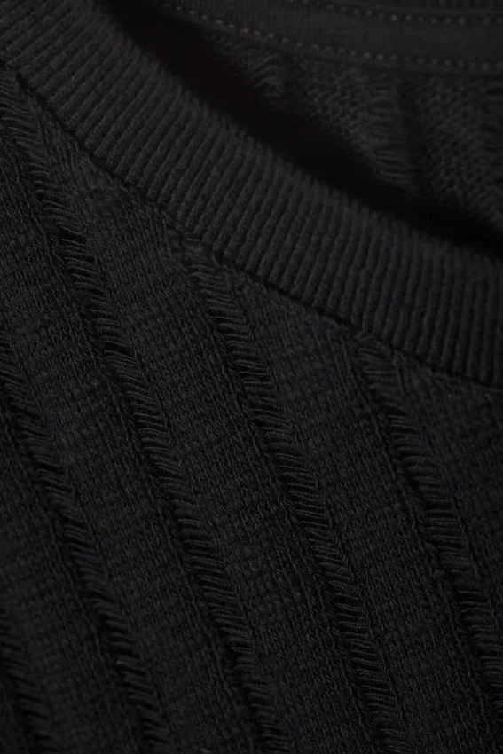 Jacquard-Strick-Tanktop – Schwarz Jacquard-Strick-Tanktop – Schwarz