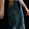 Jeans mit geradem Bein und Reißverschluss – Mittelblau – Mittelblau Jeans mit geradem Bein und Reißverschluss – Mittelblau – Mittelblau