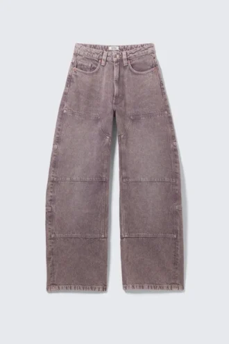 Jeans mit hoher Taille und Barrel-Bein – Dusty Purple Jeans mit hoher Taille und Barrel-Bein – Dusty Purple