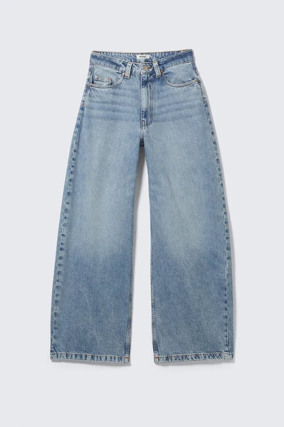 Jeans mit hoher Taille und geradem Barrel-Bein – Fresh Blue – Hellblau Jeans mit hoher Taille und geradem Barrel-Bein – Fresh Blue – Hellblau