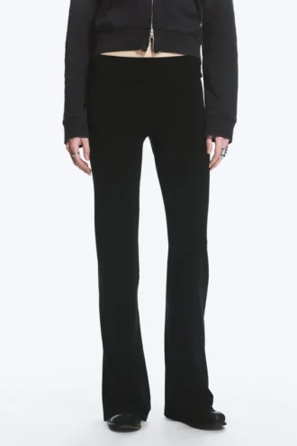 Jersey-Hose mit niedriger Leibhöhe und Bootcut – Schwarz Jersey-Hose mit niedriger Leibhöhe und Bootcut – Schwarz