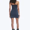Jersey-Mini-Kleid mit V-Ausschnitt – Dunkelblau