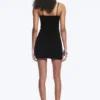 Jersey-Mini-Kleid mit V-Ausschnitt – Schwarz