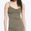 Jersey-Minikleid mit V-Ausschnitt – Staubgrau