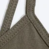 Jersey-Minikleid mit V-Ausschnitt – Staubgrau