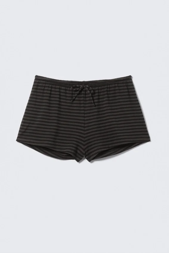 Jersey-Shorts zum Hineinschlüpfen – schwarz-grau gestreift Jersey-Shorts zum Hineinschlüpfen – schwarz-grau gestreift