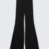 Jerseyhose mit niedriger Leibhöhe und ausgestelltem Bein – Schwarz Jerseyhose mit niedriger Leibhöhe und ausgestelltem Bein – Schwarz
