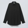 Jody Baumwoll-Voile-Hemd – Schwarz Jody Baumwoll-Voile-Hemd – Schwarz