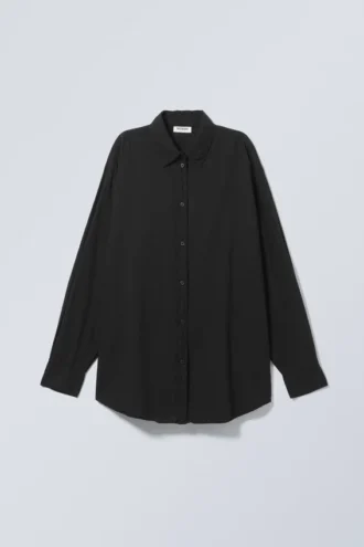 Jody Baumwoll-Voile-Hemd – Schwarz Jody Baumwoll-Voile-Hemd – Schwarz