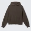 Kapuzenpullover mit lockerer Passform – gewaschenes Dunkelbraun Kapuzenpullover mit lockerer Passform – gewaschenes Dunkelbraun