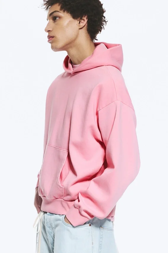 Kapuzenpullover mit lockerer Passform – gewaschenes Rosa Kapuzenpullover mit lockerer Passform – gewaschenes Rosa