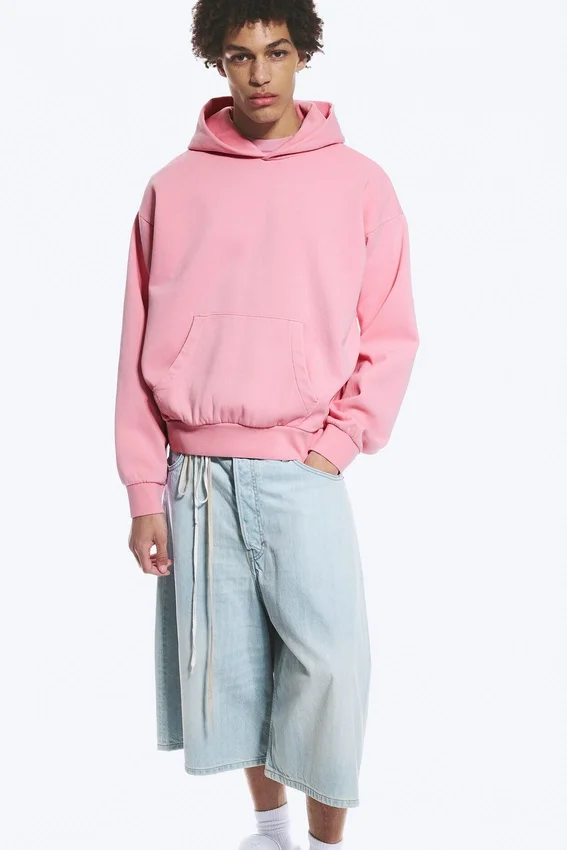 Kapuzenpullover mit lockerer Passform – gewaschenes Rosa Kapuzenpullover mit lockerer Passform – gewaschenes Rosa