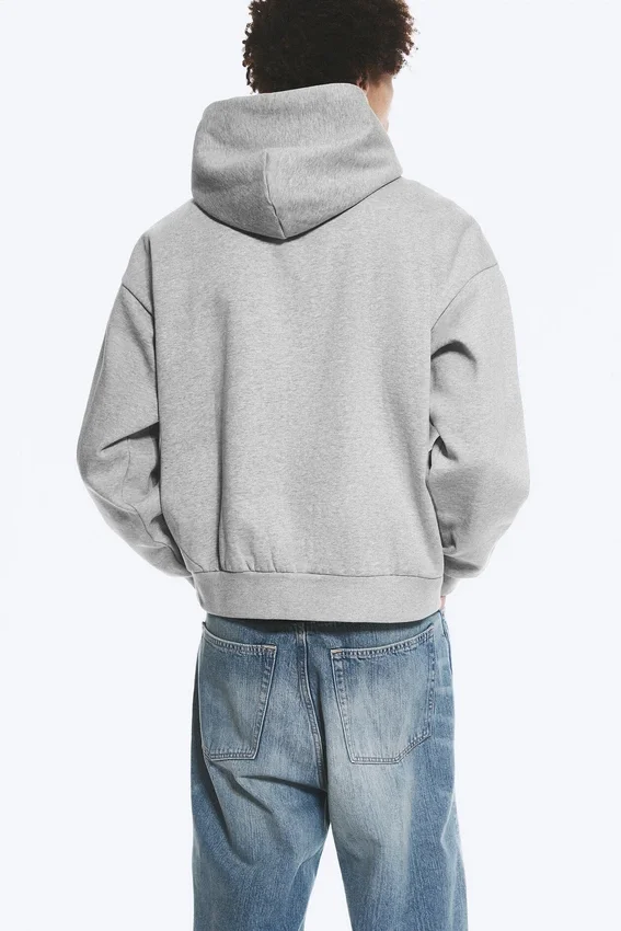 Kapuzenpullover mit lockerer Passform – Grau meliert Kapuzenpullover mit lockerer Passform – Grau meliert
