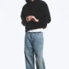 Kapuzenpullover mit lockerer Passform – Schwarz Kapuzenpullover mit lockerer Passform – Schwarz