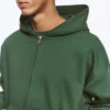 Kapuzenpullover mit Reißverschluss in lockerer Passform – Dunkelgrün Kapuzenpullover mit Reißverschluss in lockerer Passform – Dunkelgrün