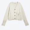 Kastenförmige Strickjacke im Used-Look – Beige Kastenförmige Strickjacke im Used-Look – Beige