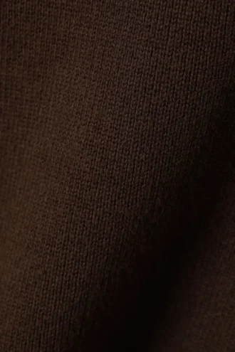 Kastenförmiger Strickpullover aus Baumwolle – Dunkelbraun
