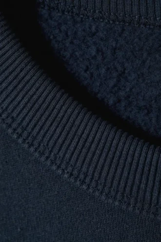 Kastenförmiges, kurz geschnittenes Sweatshirt aus Baumwolle – Dunkelblau