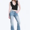 Katsumi Low Rise Slim Flared Leg Jeans – Climb Blue – Hellblau Katsumi Low Rise Slim Flared Leg Jeans – Climb Blue – Hellblau