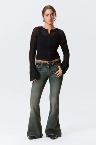 katsumi low rise slim flared leg jeans desert blue dunkelblau 1 330x495 - Katsumi Low Rise Slim Flared Leg Jeans &ndash; Desert Blue &ndash; Dunkelblau