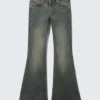 Katsumi Low Rise Slim Flared Leg Jeans – Desert Blue – Dunkelblau Katsumi Low Rise Slim Flared Leg Jeans – Desert Blue – Dunkelblau