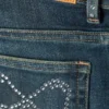Katsumi Verzierte Low-Rise-Jeans mit schmalem, ausgestelltem Bein – Verziert Blau – Dunkelblau Katsumi Verzierte Low-Rise-Jeans mit schmalem, ausgestelltem Bein – Verziert Blau – Dunkelblau