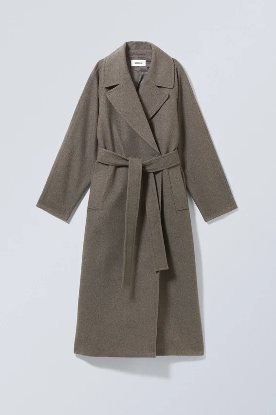 Kia Oversize-Mantel aus Wollmischung – Taupe Kia Oversize-Mantel aus Wollmischung – Taupe