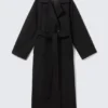 Kia Oversized-Mantel aus Wollmischung mit Zweireiher-Schluss – Schwarz meliert Kia Oversized-Mantel aus Wollmischung mit Zweireiher-Schluss – Schwarz meliert