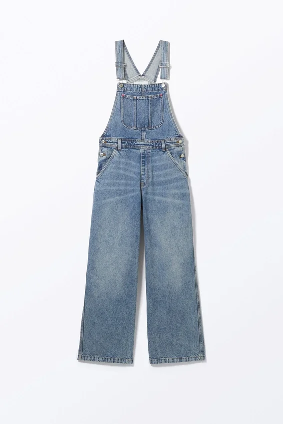 Klassische Latzhose aus Baumwoll-Denim – Frisches Blau – Mittelblau Klassische Latzhose aus Baumwoll-Denim – Frisches Blau – Mittelblau