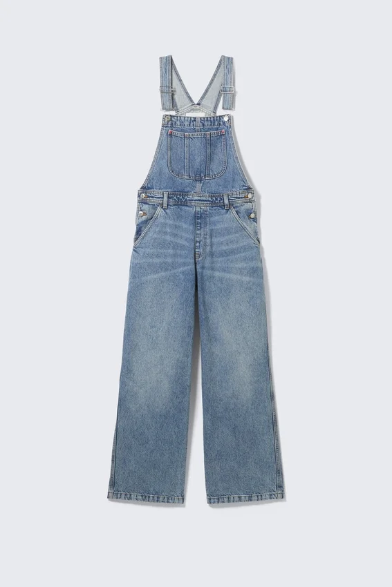 Klassische Latzhose aus Baumwoll-Denim – Frisches Blau – Mittelblau Klassische Latzhose aus Baumwoll-Denim – Frisches Blau – Mittelblau