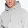 Klassischer Kapuzenpullover – Hellstaubgrau meliert