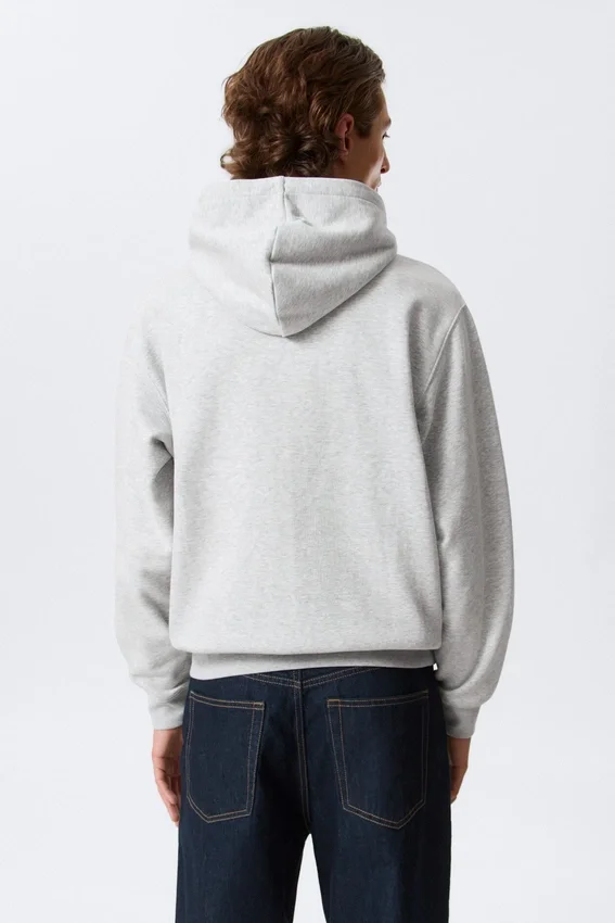 Klassischer Kapuzenpullover mit Reißverschluss – Grau meliert Klassischer Kapuzenpullover mit Reißverschluss – Grau meliert