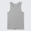Klassisches geripptes Tanktop – Hellgrau meliert