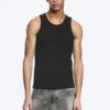 Klassisches geripptes Tanktop – Schwarz