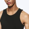 Klassisches geripptes Tanktop – Schwarz