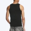Klassisches geripptes Tanktop – Schwarz